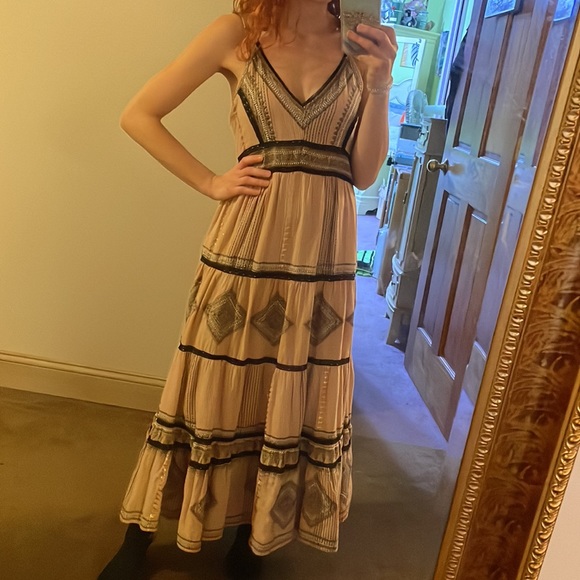 Anthropologie bohemian dress boho frill 4 petite. - Picture 7 of 11